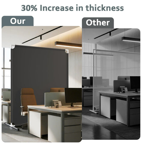 VANSYNOX freestanding panel with steel frame provides stable room division.