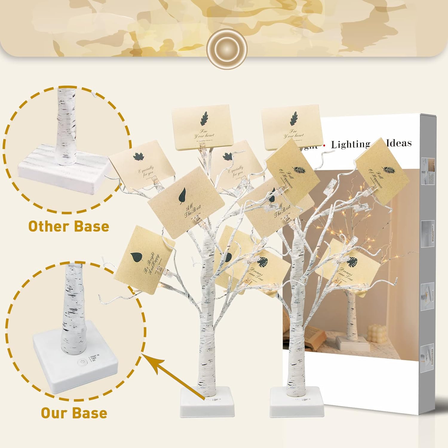 Vanthylit money tree powered by battery or USB for flexible setup