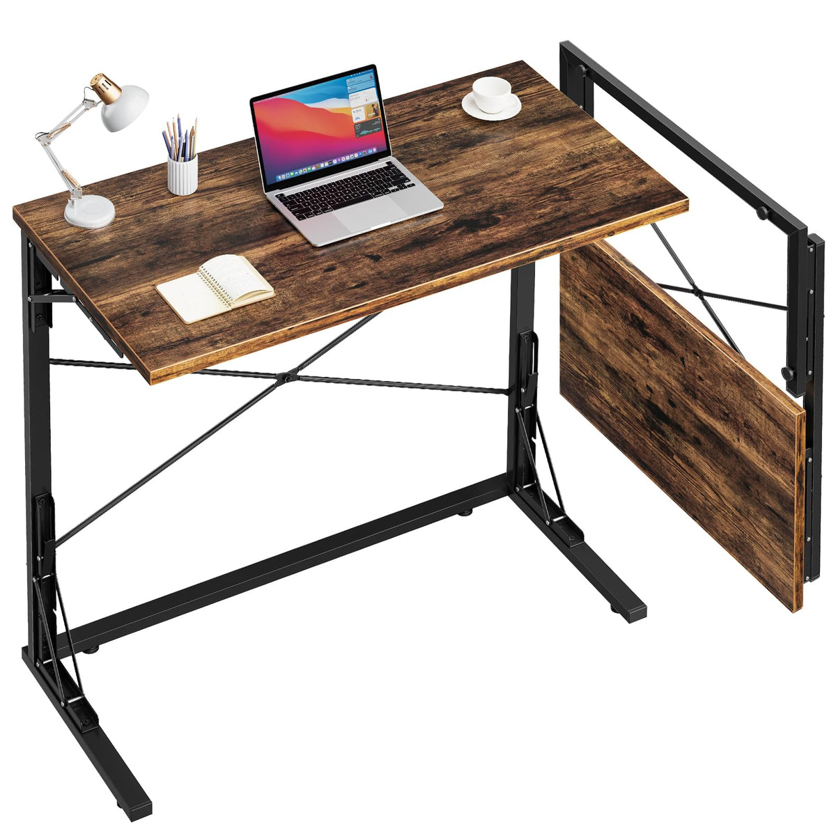 Vantic 31.5-inch folding desk in full view for versatile home use.