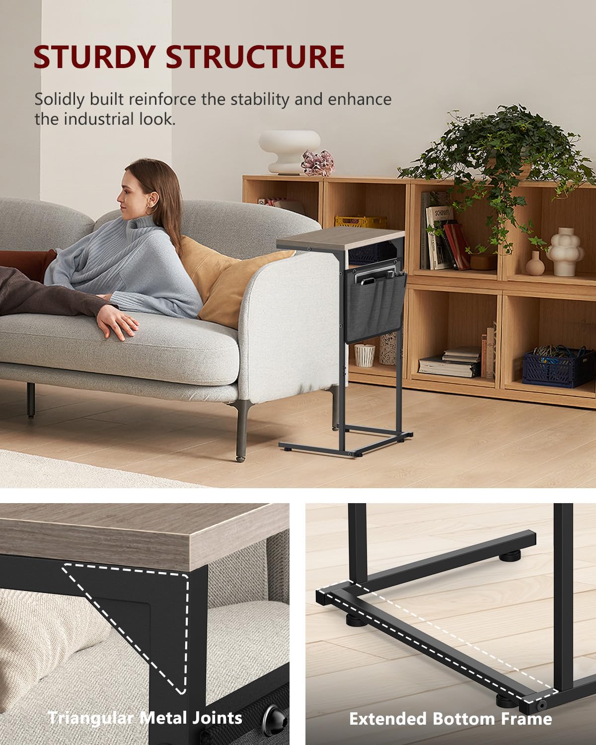 Vantic C Shaped End Table can function as a nightstand.