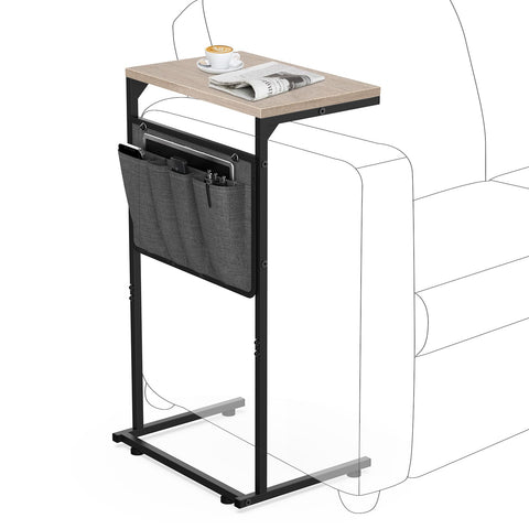 Vantic C Shaped End Table under the sofa for convenient laptop access.