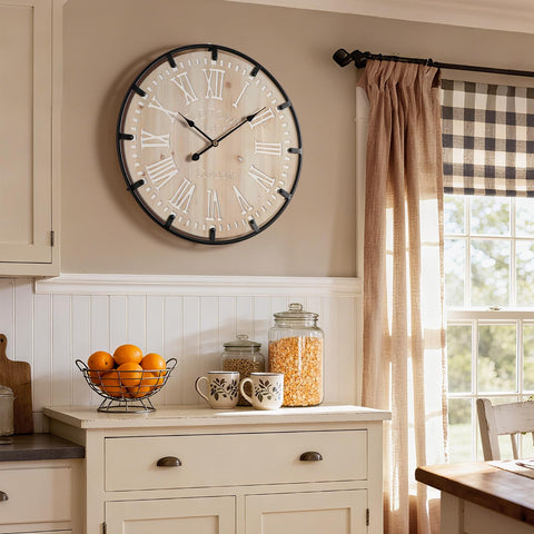 Vantic Farmhouse Clock farmhouse design adds warm charm to any room.