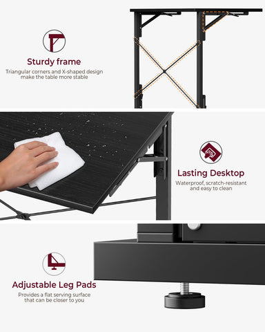 Vantic fold-away desk offers flexible use in home office.