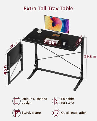 Vantic folding desk used as a couch dining tray for casual meals.