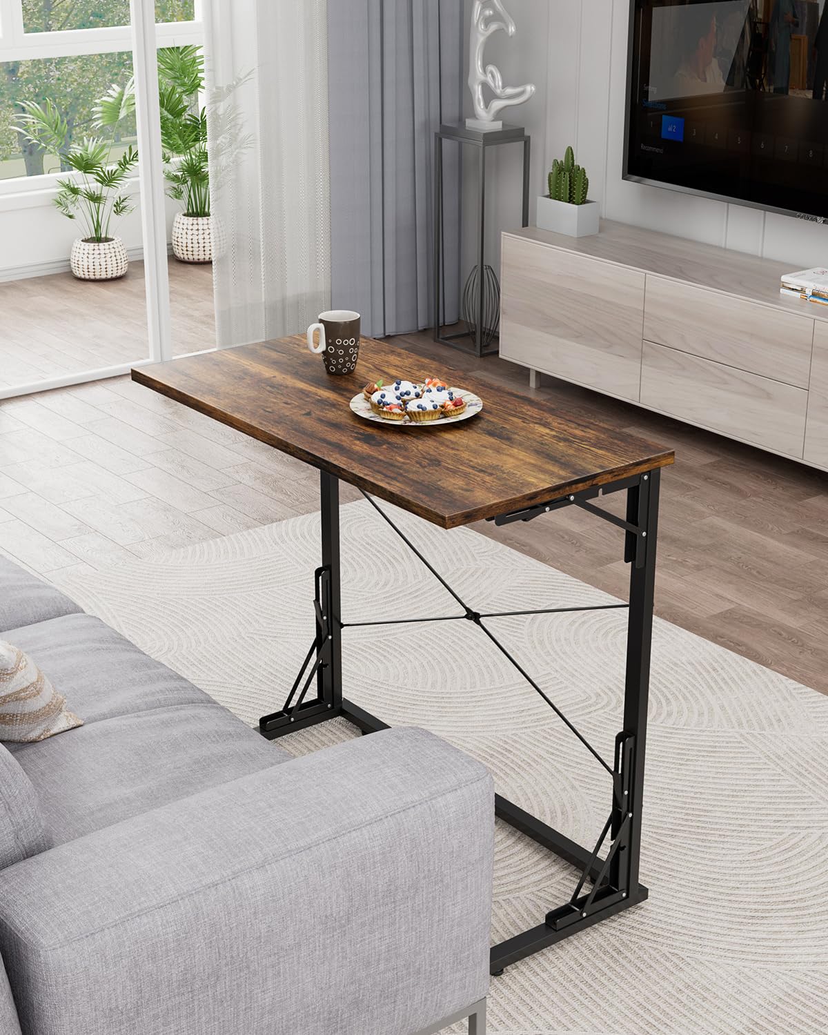 Vantic desk with reinforced metal frame and X-truss for stability.