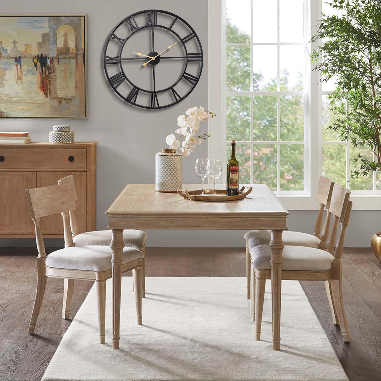 Vantic oversized clock enhances kitchen or dining area