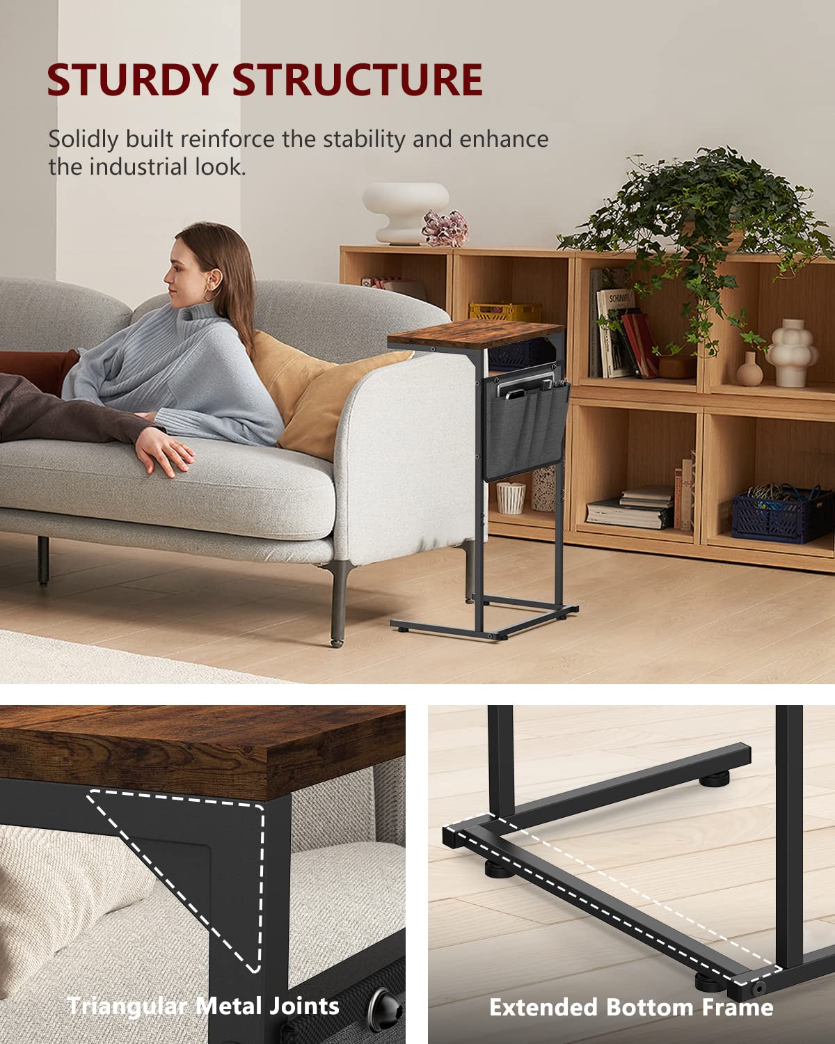 Vantic portable side table being moved easily between rooms