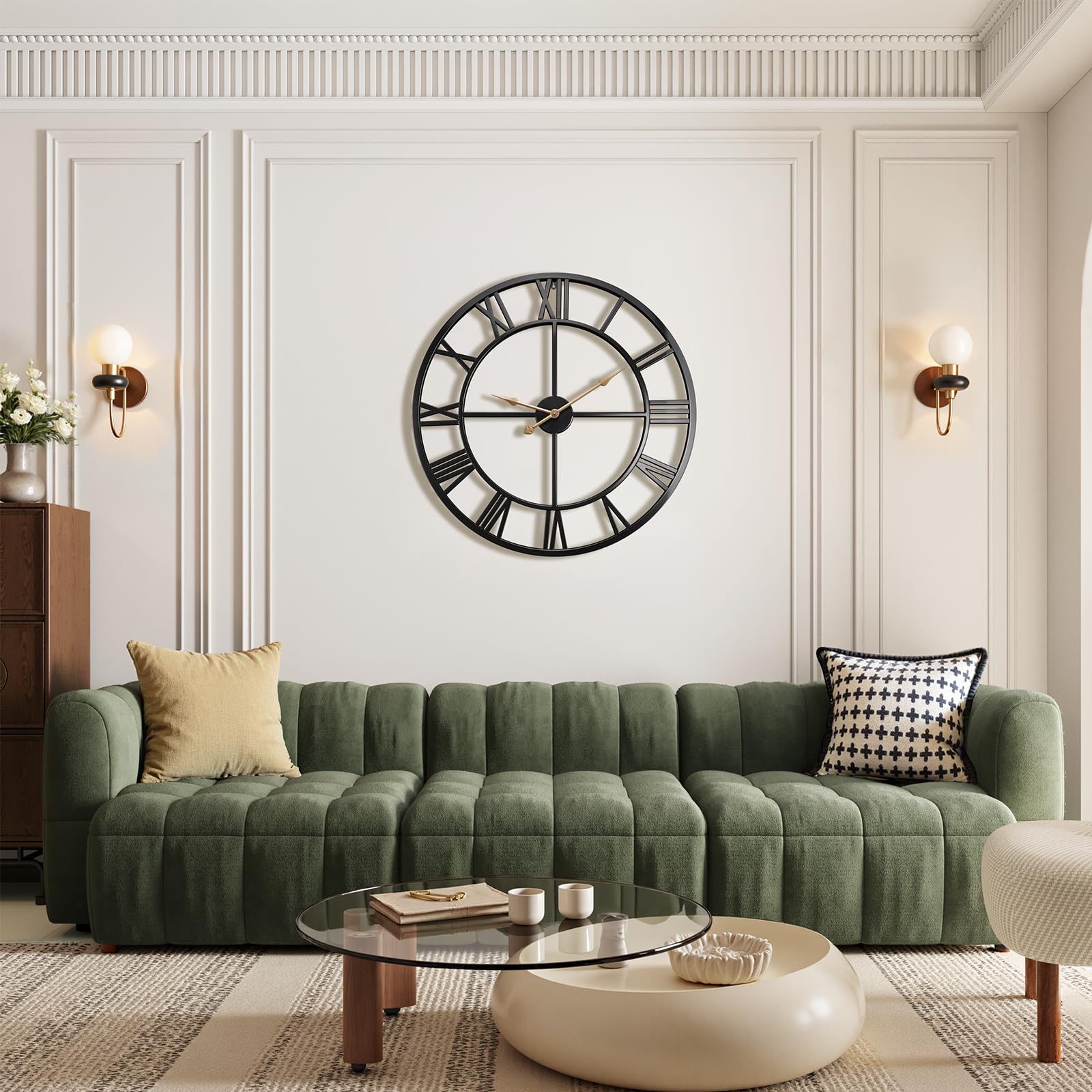 Vantic wall clock accents living room decor and elegance