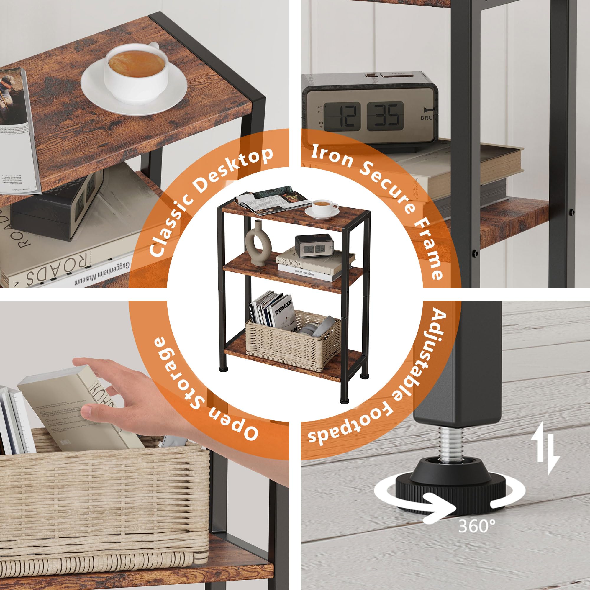 Office setup: Vantimo 3-Tier Side Table as compact storage.