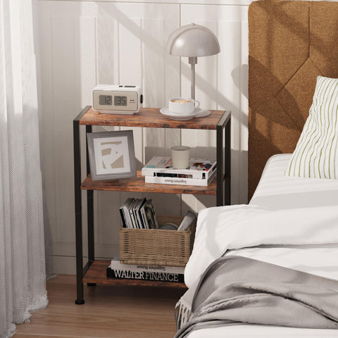 Sturdy square-frame connection of the Vantimo 3-Tier Side Table.