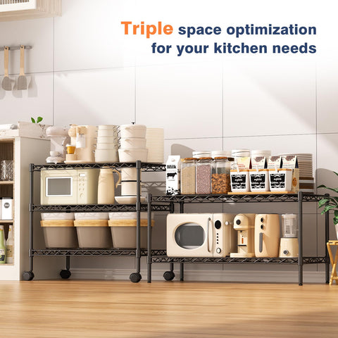 VANZBON adjustable-height shelves demonstrate easy 1-inch increments.