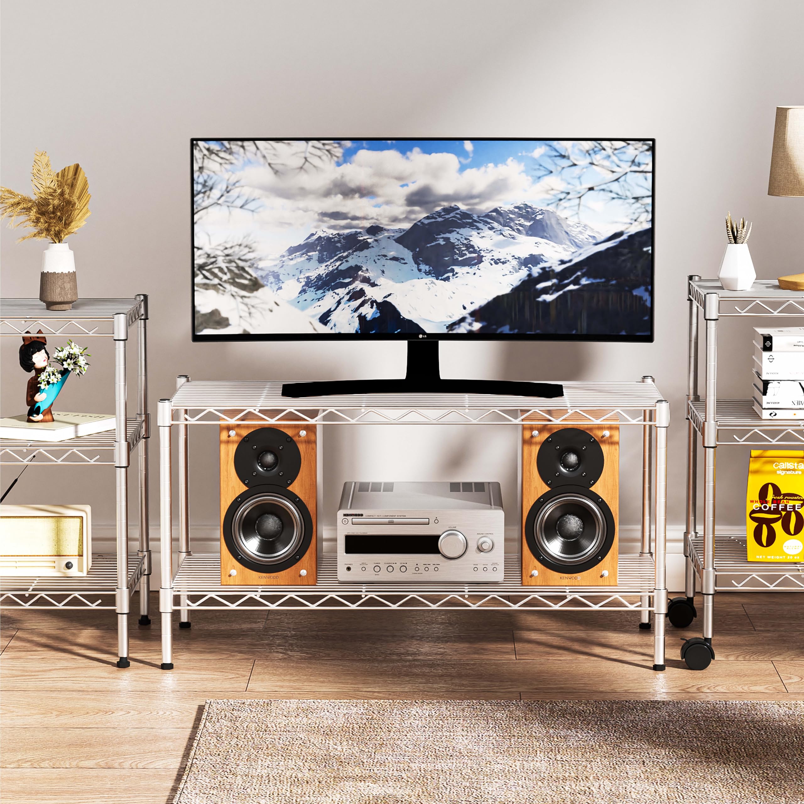 Durable anti-rust steel construction of VANZBON shelving unit