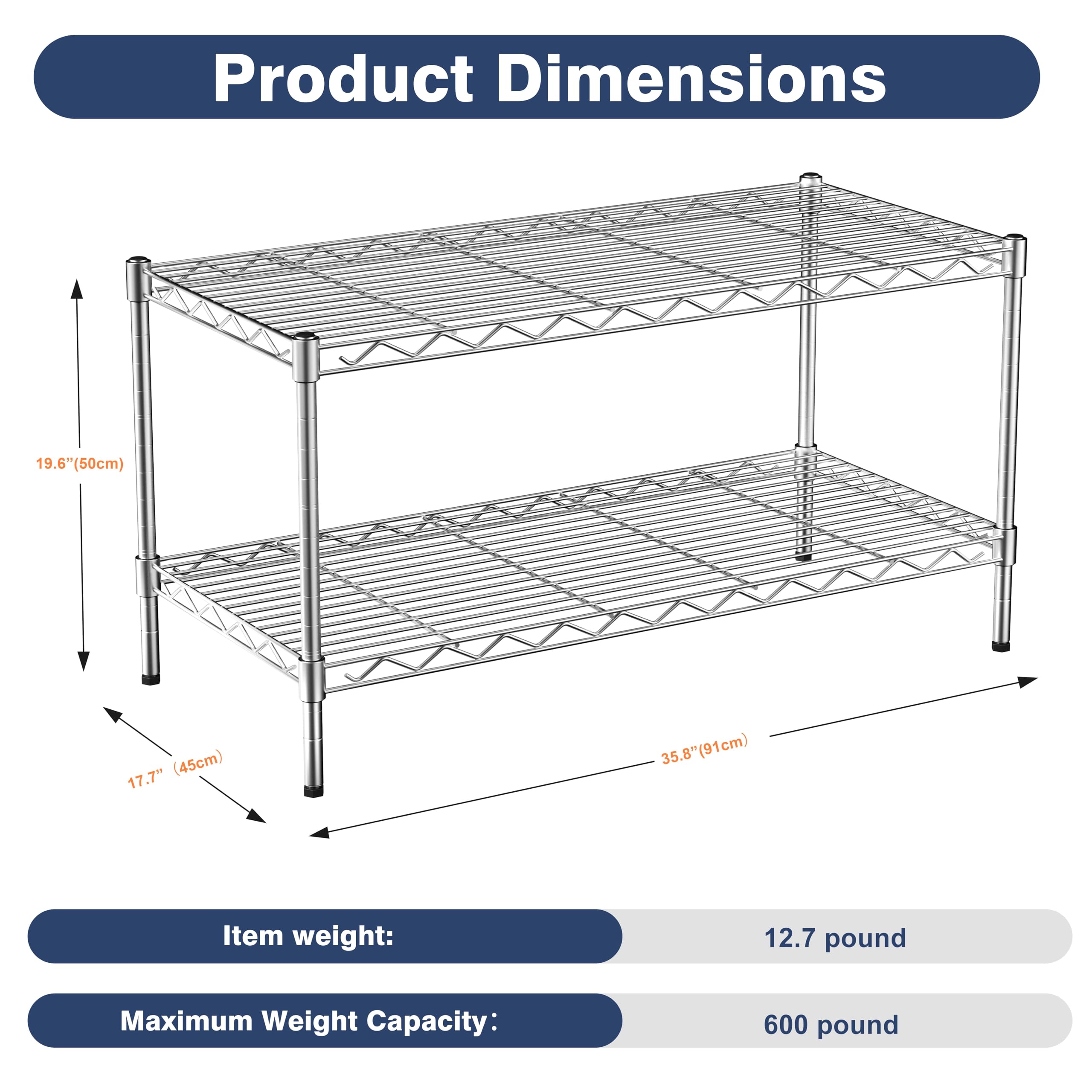 Height-adjustable VANZBON shelves to fit items of different sizes