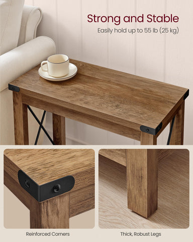 VASAGLE end table corner accents add rustic charm to a living space