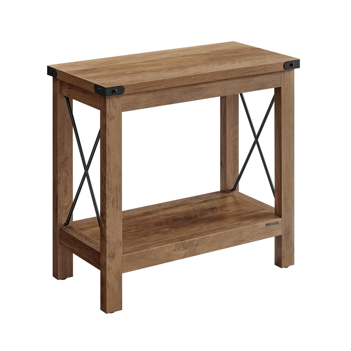 VASAGLE end table honey brown top provides extra surface for drinks and decor