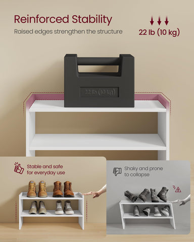VASAGLE 2-tier storage compact design fits small closets or apartments