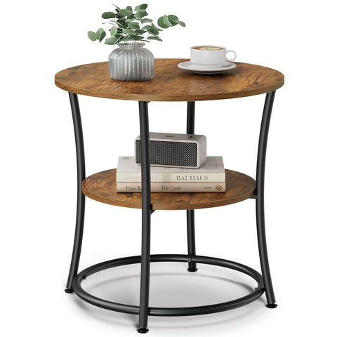 VASAGLE 21.7-inch round side table top offers a sturdy surface for drinks and decor.
