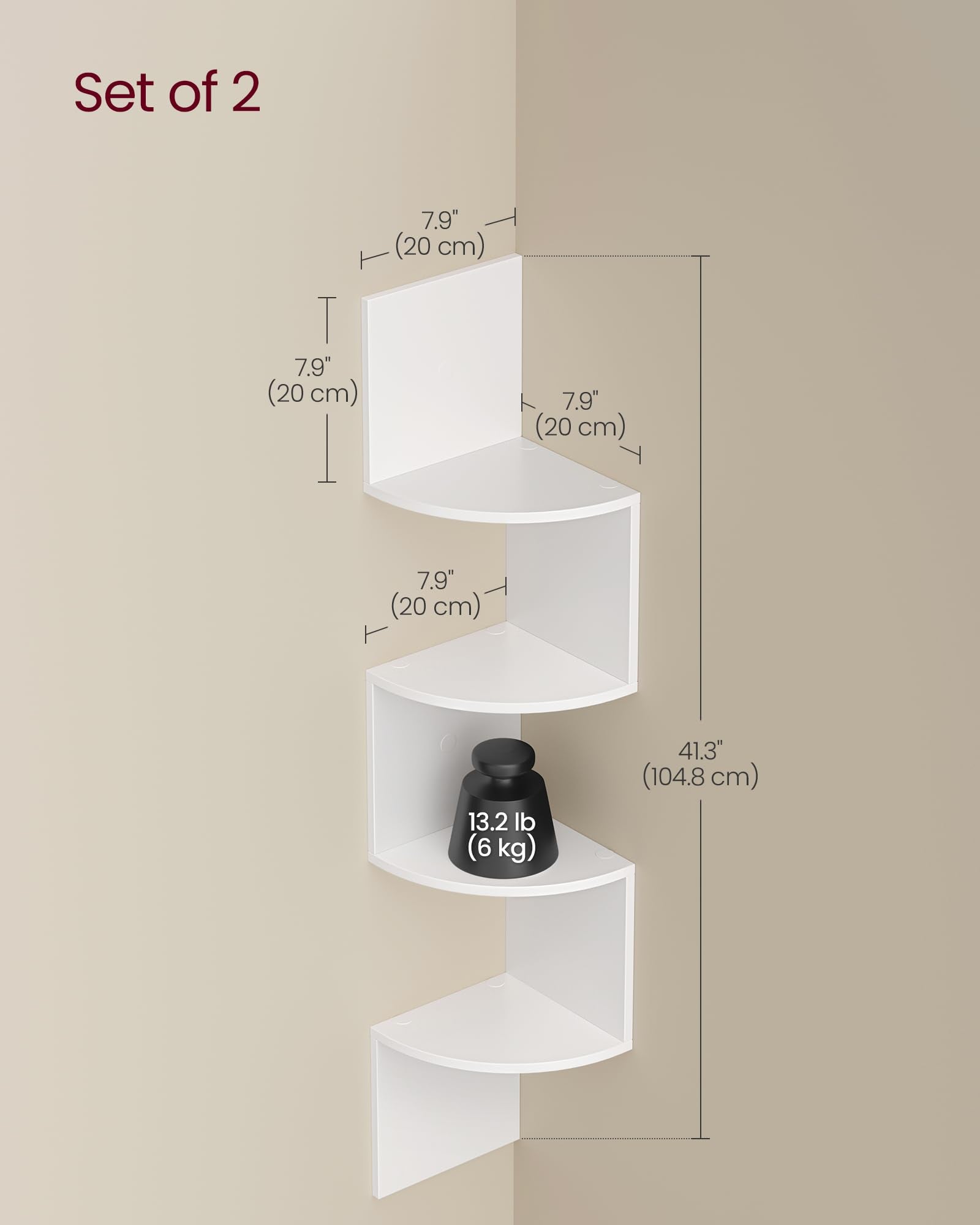VASAGLE 4-tier shelf with durable per-tier support for books and decor