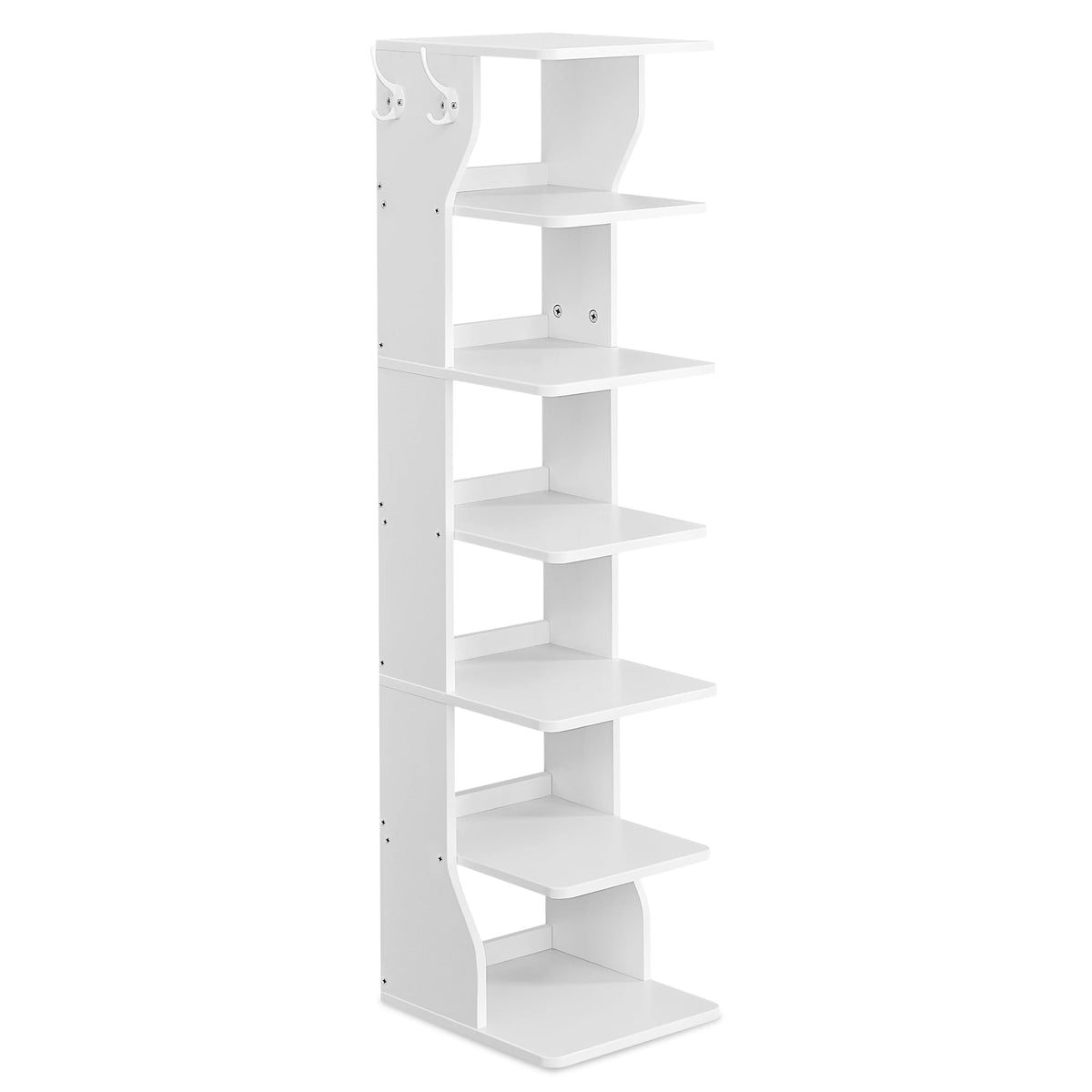 VASAGLE 7-tier vertical shoe rack front view showing space-saving design for narrow hallways