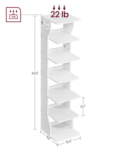 VASAGLE raised back design protects walls while organizing footwear