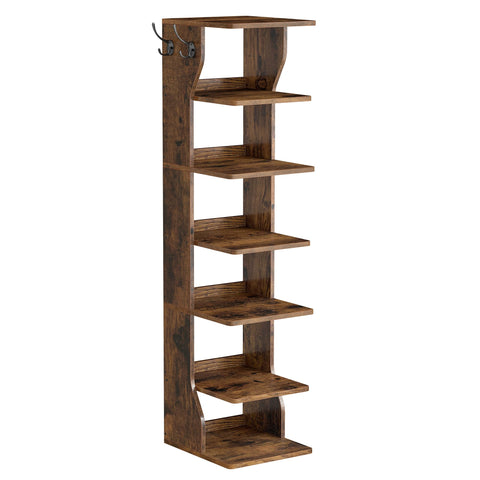 VASAGLE 7-tier shoe rack front view for compact hallway storage
