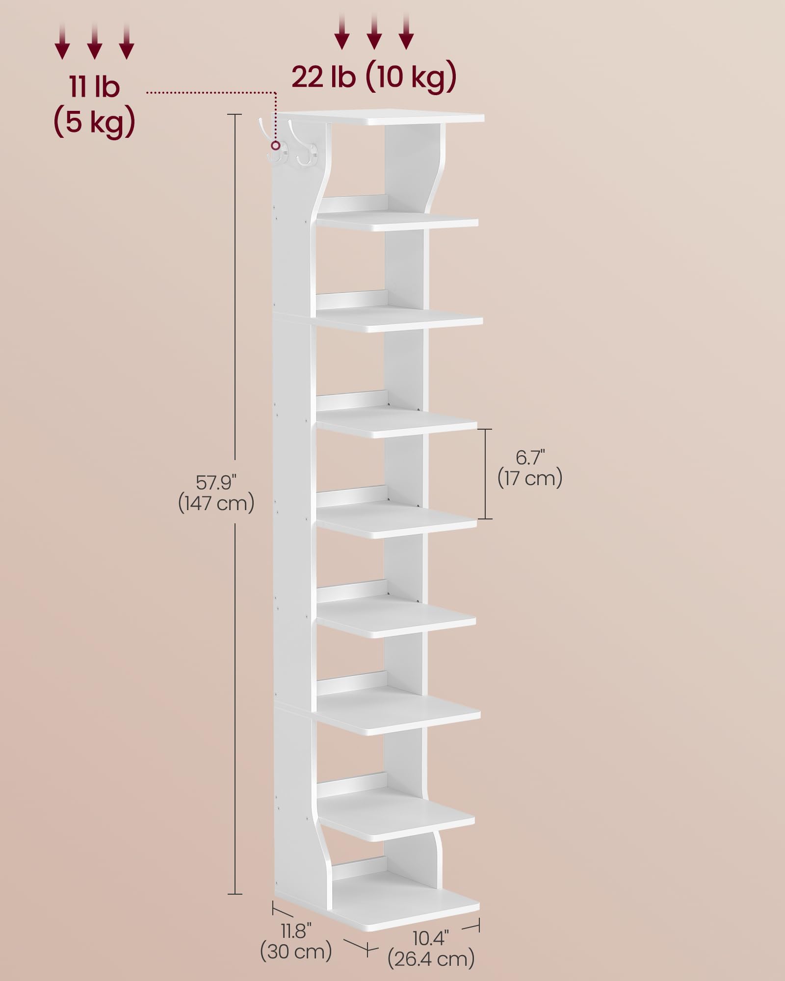 VASAGLE 9-tier shoe rack anti-tip kit feature keeping unit secure.