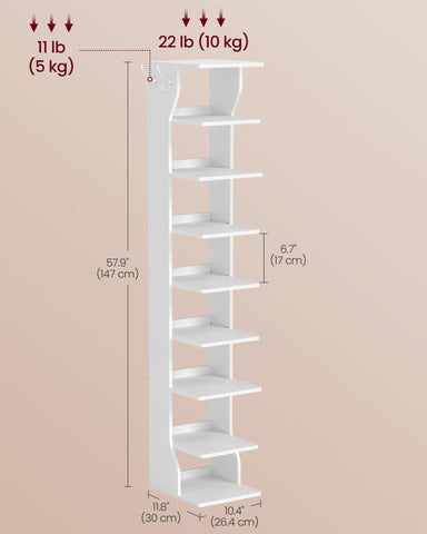 VASAGLE 9-tier shoe rack anti-tip kit feature keeping unit secure.