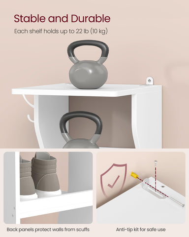 VASAGLE 9-tier shoe rack in entryway with boots neatly stored.