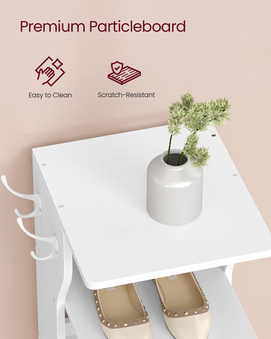 VASAGLE 9-tier shoe rack back raised edge protecting walls.