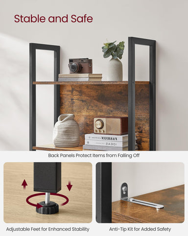 VASAGLE adjustable feet keep the unit stable on uneven floors.