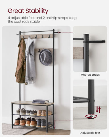 VASAGLE adjustable feet level the unit