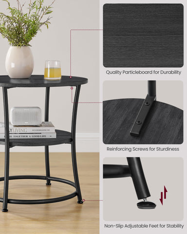 VASAGLE adjustable feet visible at the bottom for level stability on uneven floors.