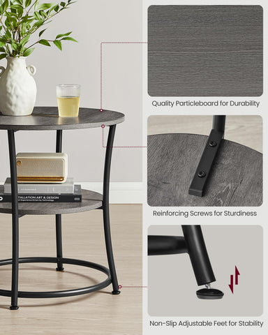 VASAGLE adjustable-feet on the base ensure stability on uneven floors