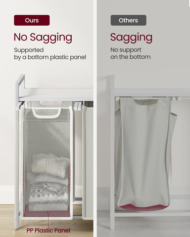 VASAGLE adjustable feet keep the unit stable on uneven floors