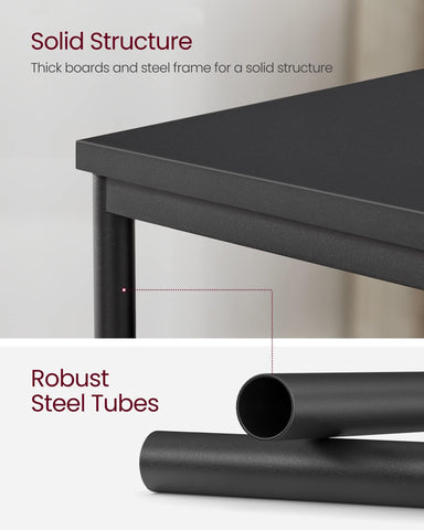 VASAGLE adjustable feet stabilize the table on uneven floors.