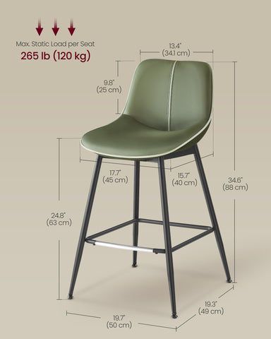 VASAGLE stools shown with easy-to-follow assembly instructions