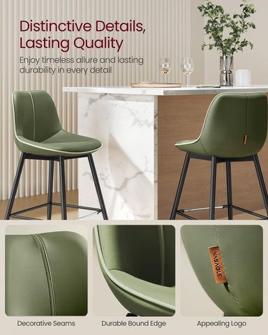 VASAGLE bar stools with splicing seat design for contemporary appeal