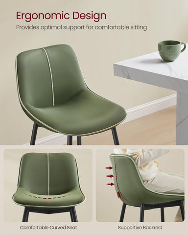 VASAGLE stools with metal protected footrest for durability