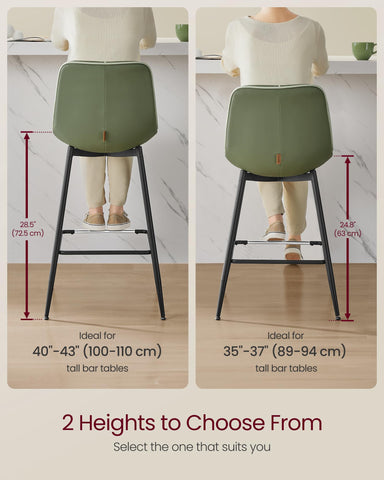 VASAGLE stools with metal legs for a sleek, modern look
