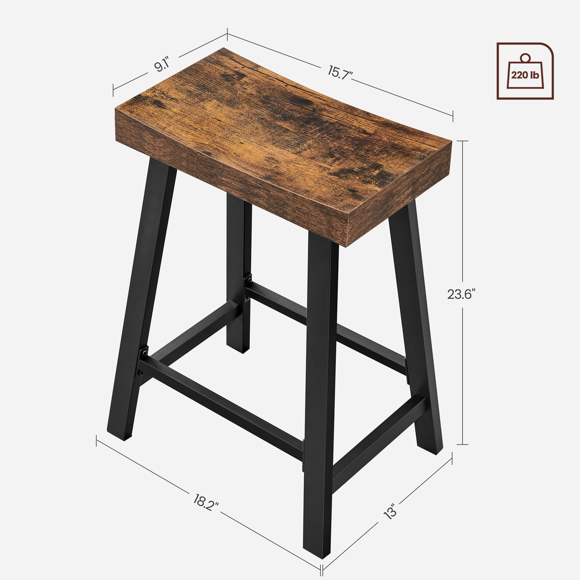 VASAGLE bar stools feature an a-frame design for enhanced stability in busy kitchens.