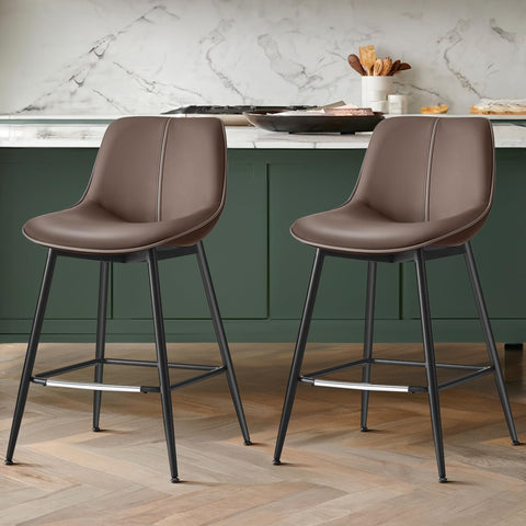 VASAGLE bar stools with ergonomic backrest for comfortable kitchen seating.