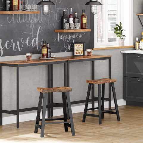 VASAGLE bar stools showcase a footrest detail for relaxed leg support during dining.