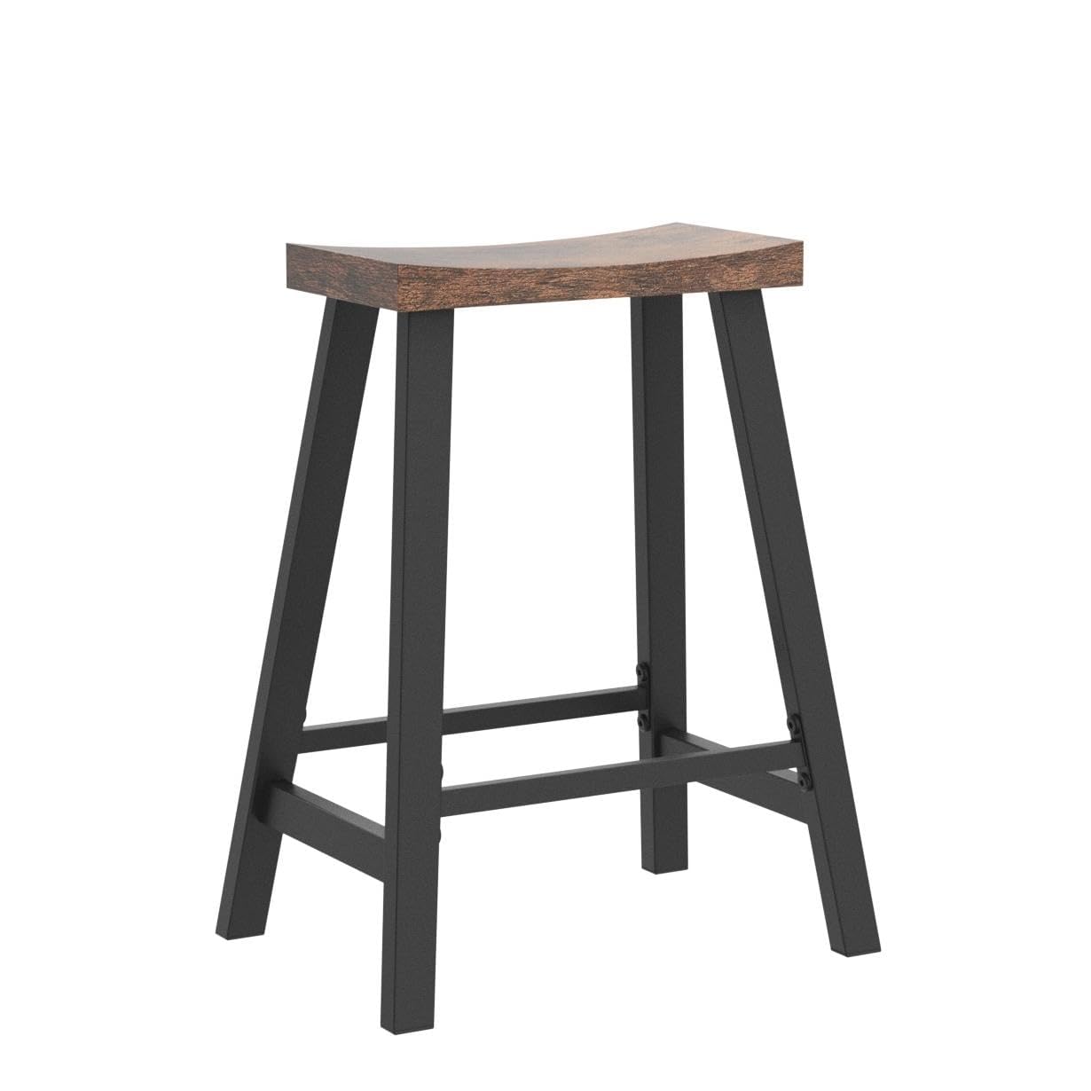 VASAGLE bar stools in rustic brown with a black frame bring timeless style to any counter.