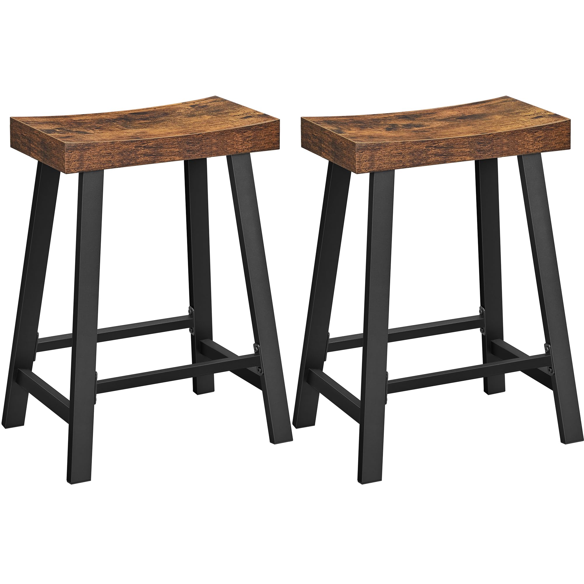 VASAGLE bar stools set of 2 seat close-up demonstrates curved comfort for long meals.