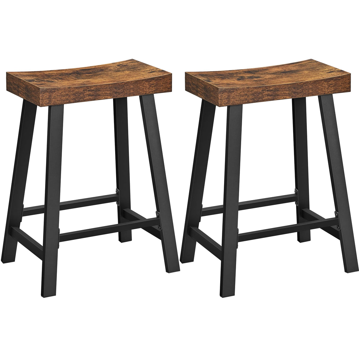 VASAGLE bar stools set of 2 seat close-up demonstrates curved comfort for long meals.