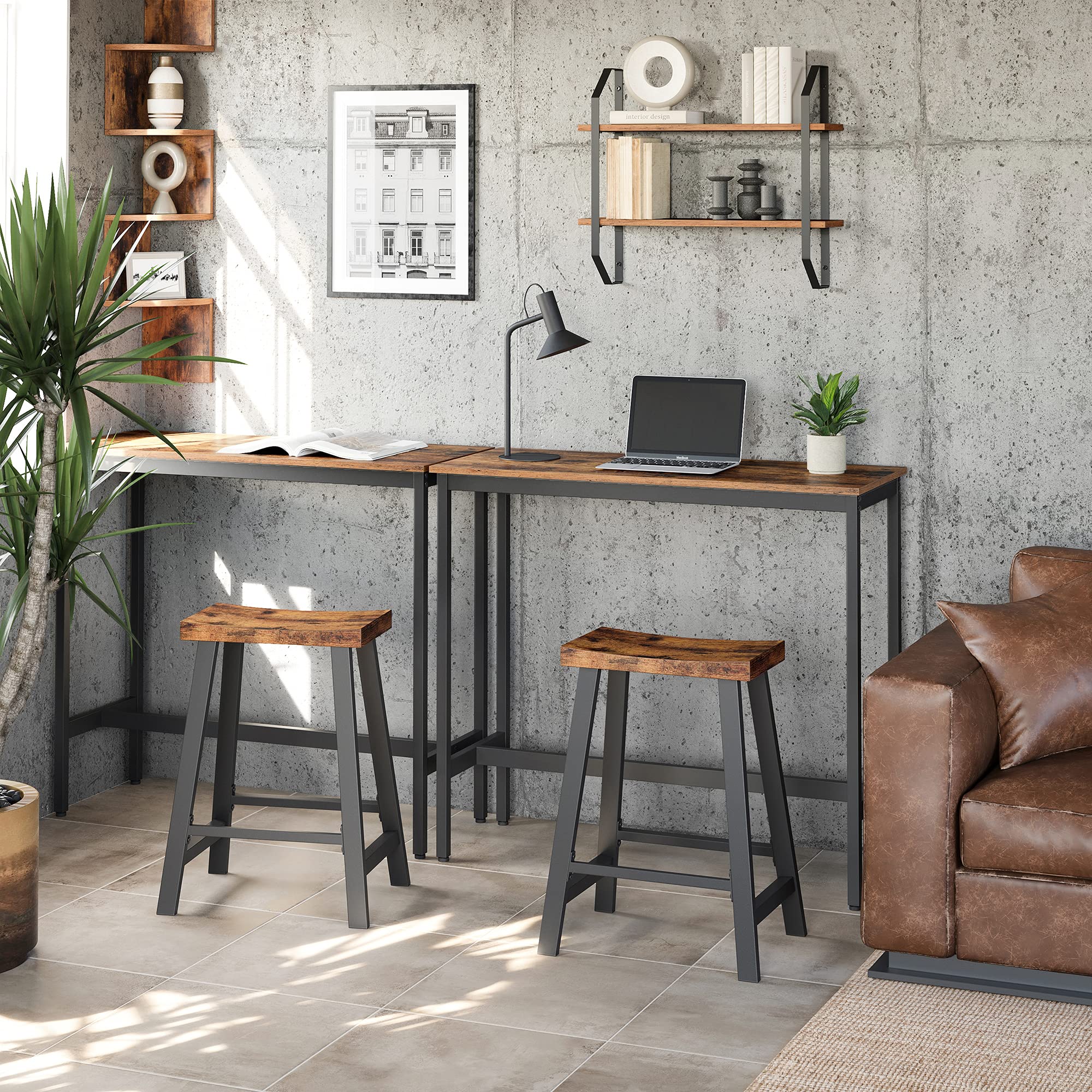 VASAGLE bar stools come with simple assembly using clearly numbered parts for quick setup.