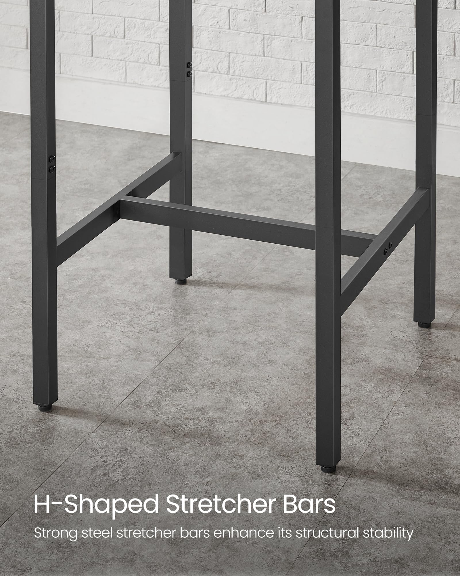 VASAGLE Bar Table with adjustable feet to prevent wobble on uneven floors