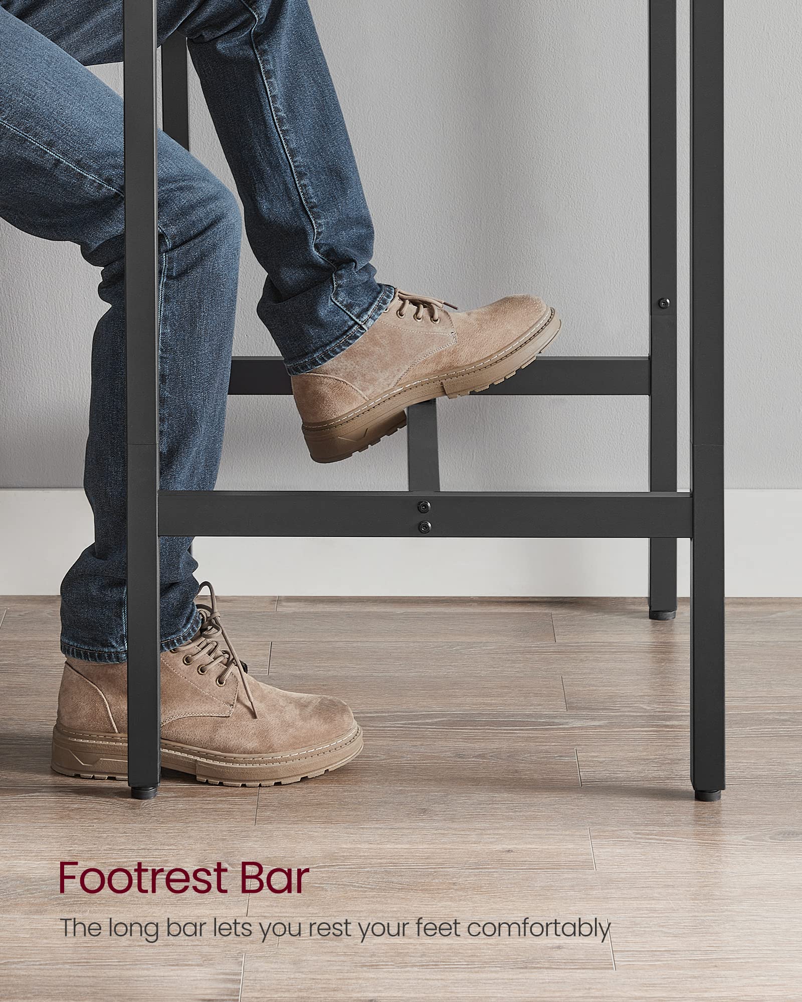 VASAGLE table has adjustable feet to prevent wobble and protect floors.