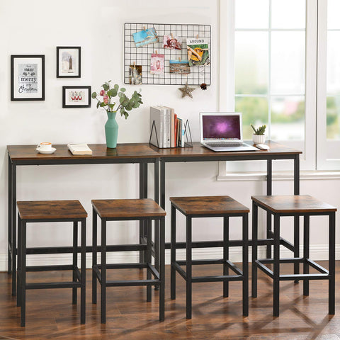 VASAGLE bar table foot rest design supports comfortable seating