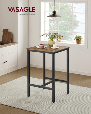 VASAGLE Bar Table with long stretcher footrest for comfortable seating